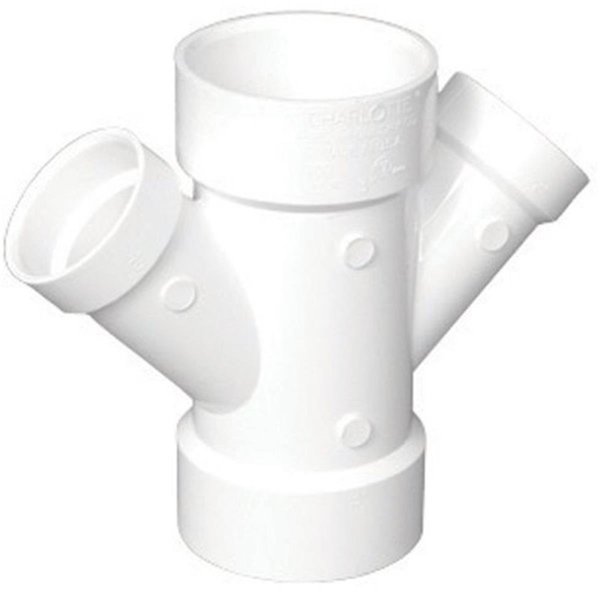 Pinpoint Charlotte Pipe &amp; Foundry PVC006111200HA 4 in. PVC Double Wye Fitting PI150903